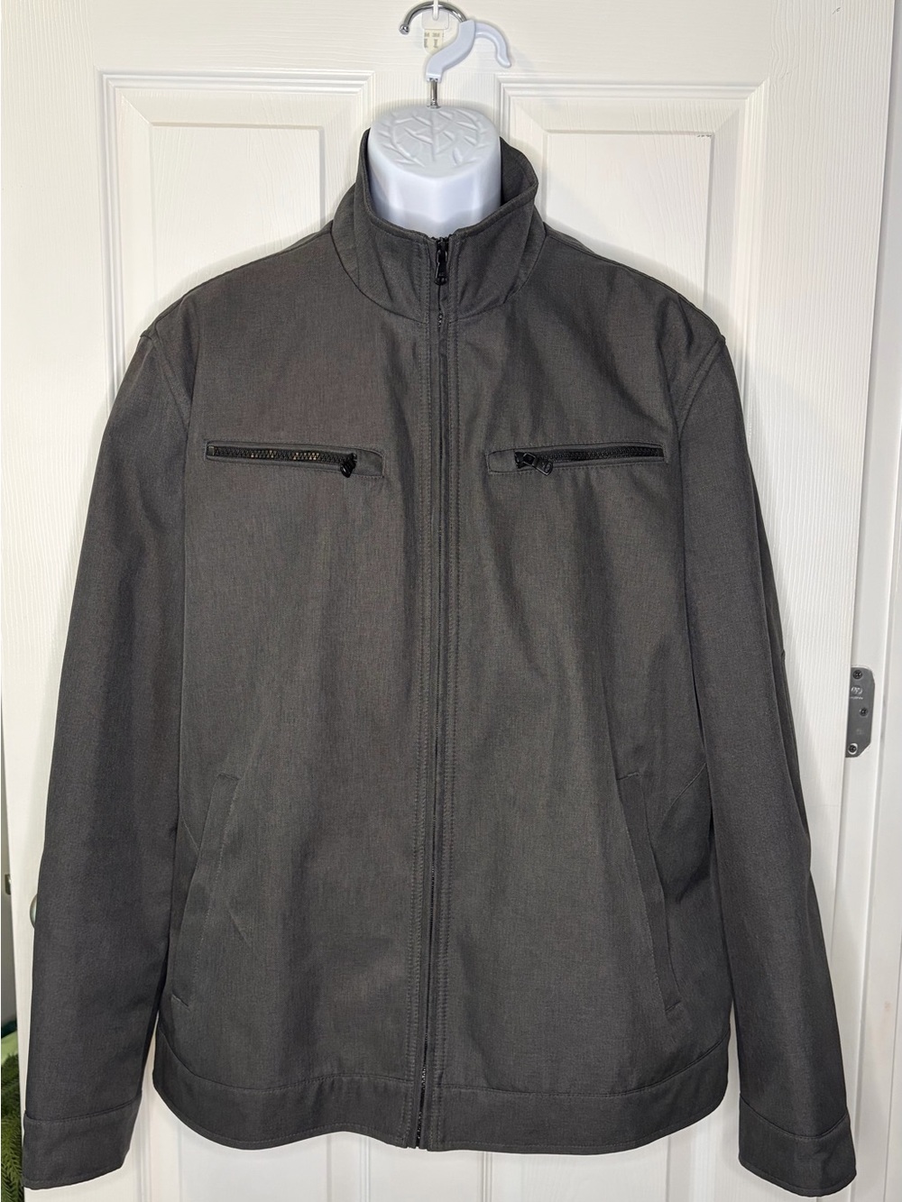 Michael Kors Charcoal Gray Lightweight Zip-Front Jacket